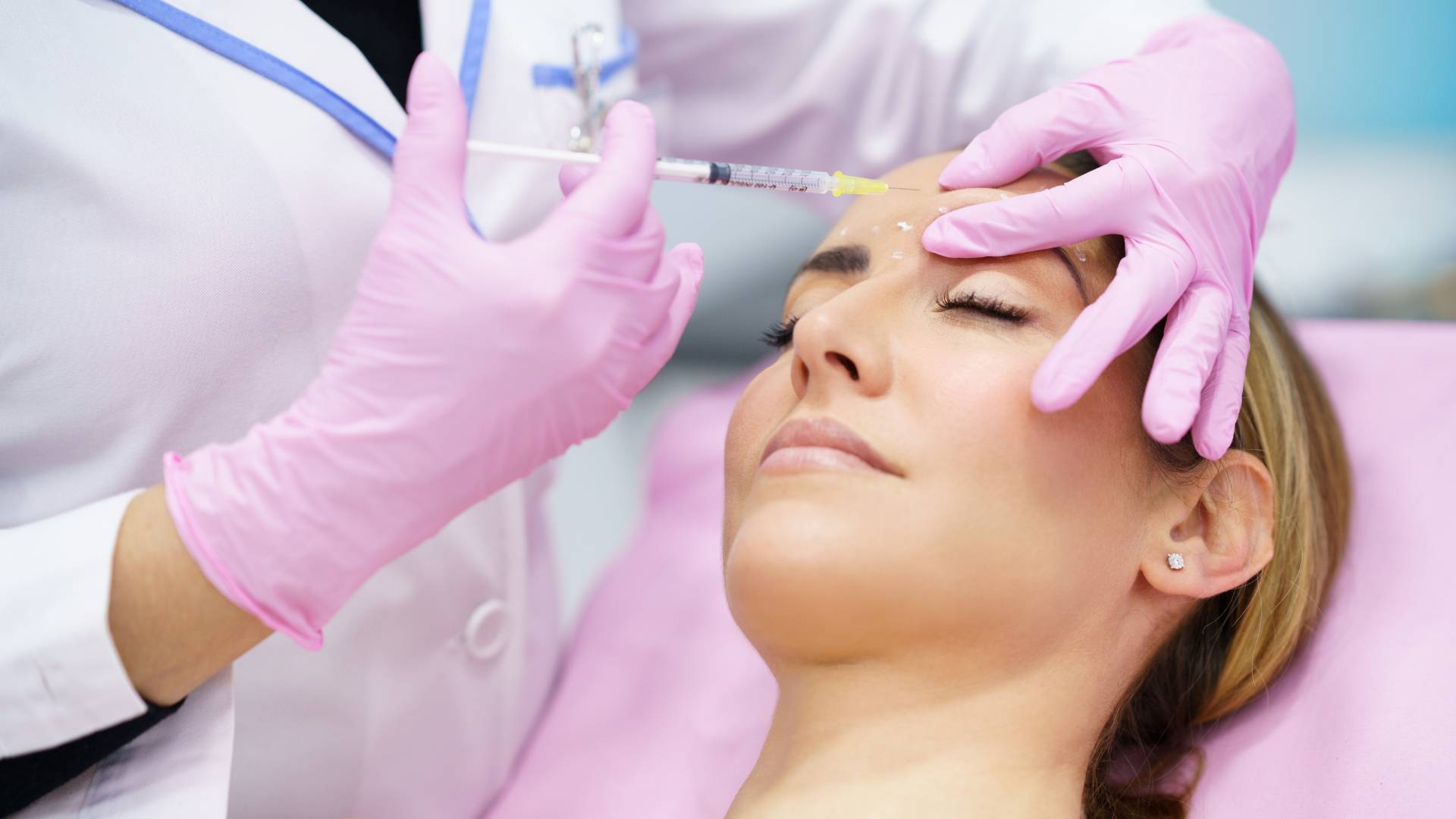 Woman Getting Forehead Botox